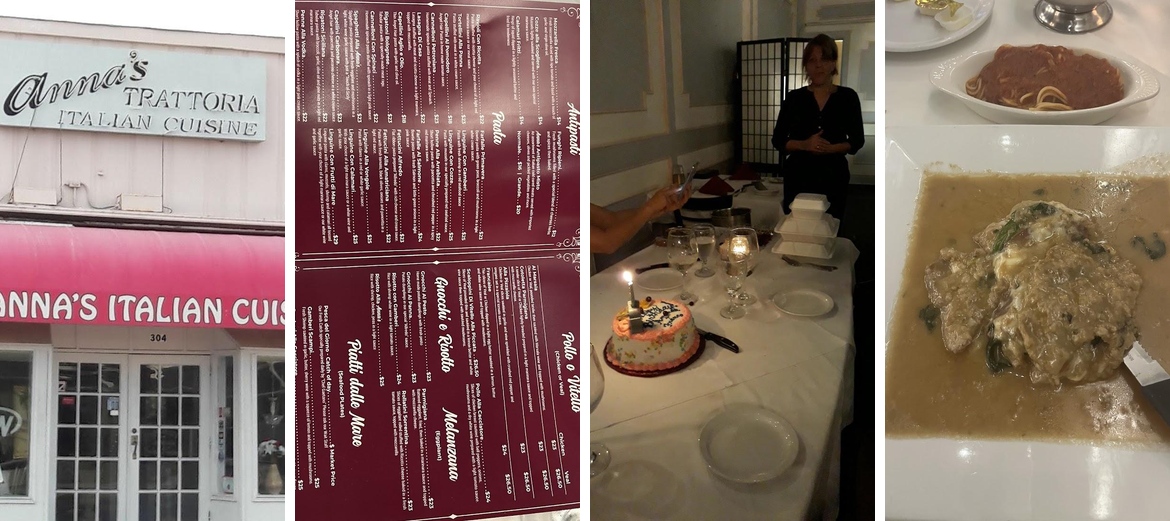Anna's Trattoria Italian Menu
